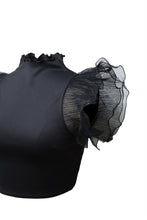 Load image into Gallery viewer, CLEO Tulle Frill Mock Neck Top