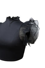 Load image into Gallery viewer, CLEO Tulle Frill Mock Neck Top
