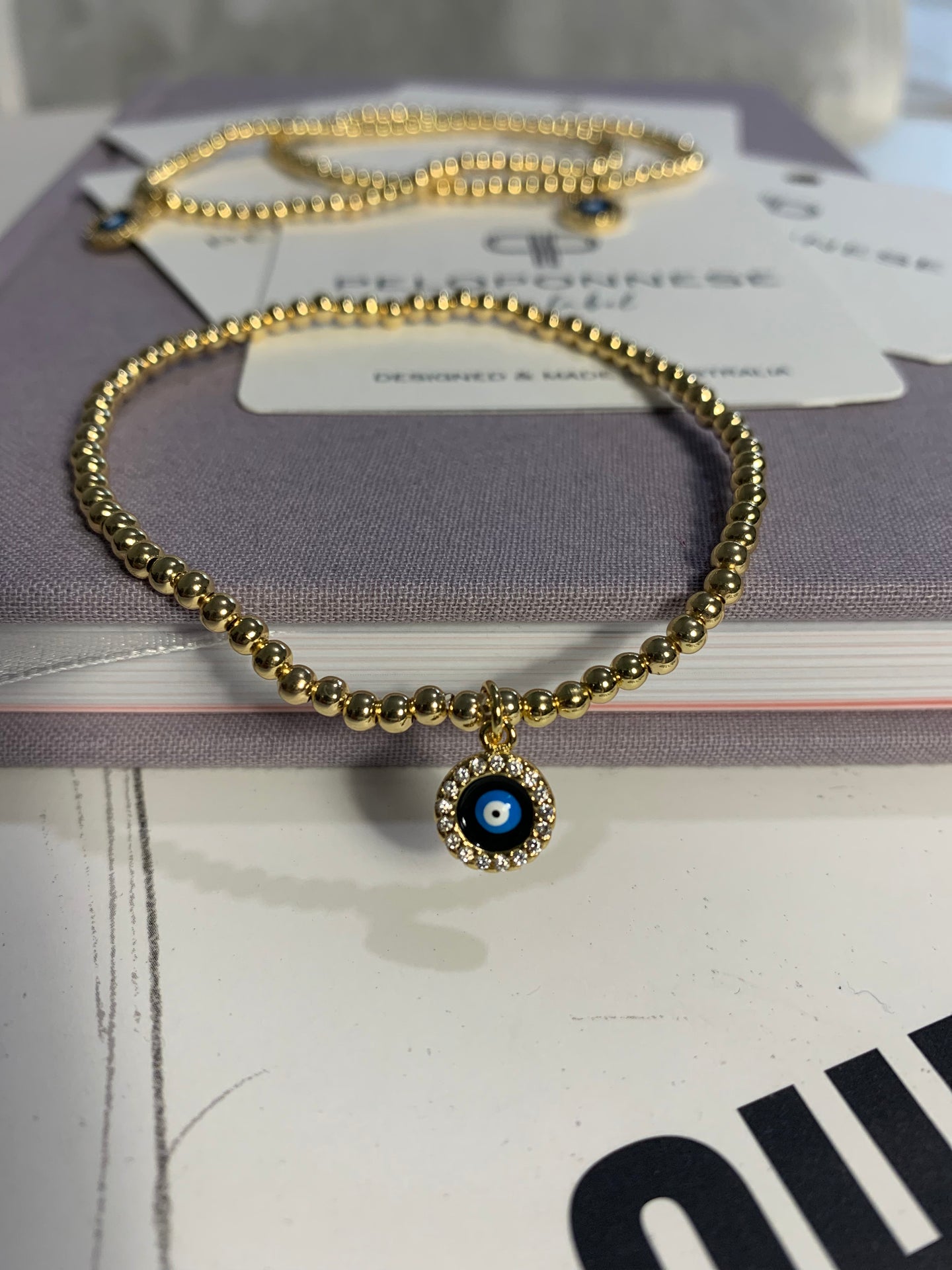 Evil eye gold bracelet